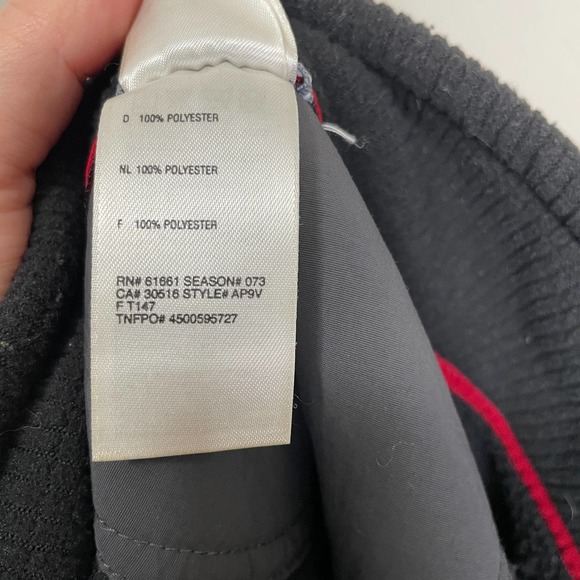 North Face Half Zip Long Sleeve Fleece Ribbed Black L - Picture 8 of 8